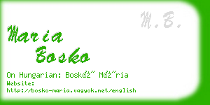 maria bosko business card